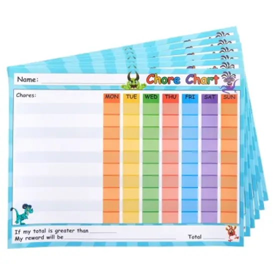 Infinite Curiosity 6 Pack Dry Erase Chore Chart for Kids, Reusable Behavior Reward Board with Stick-On Backing for Classroom, 14.5 x 11 In image {8}
