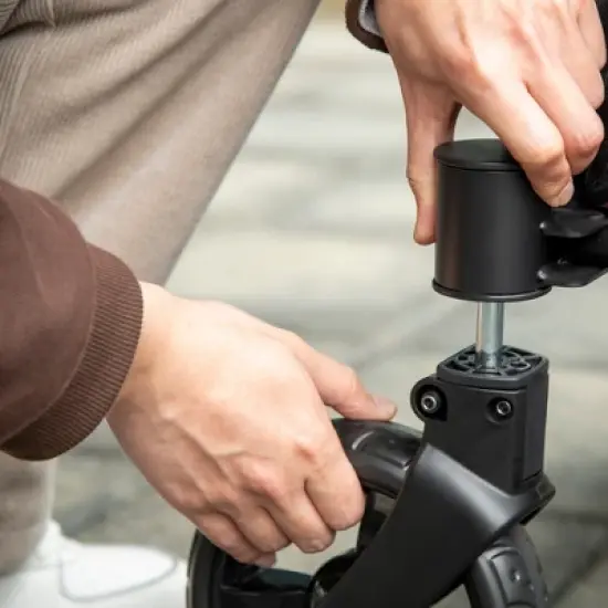 PawHut Pet Stroller Universal Wheel with Storage Basket Ventilated Foldable Oxford Fabric for Medium Size Dogs, Gray image {5}