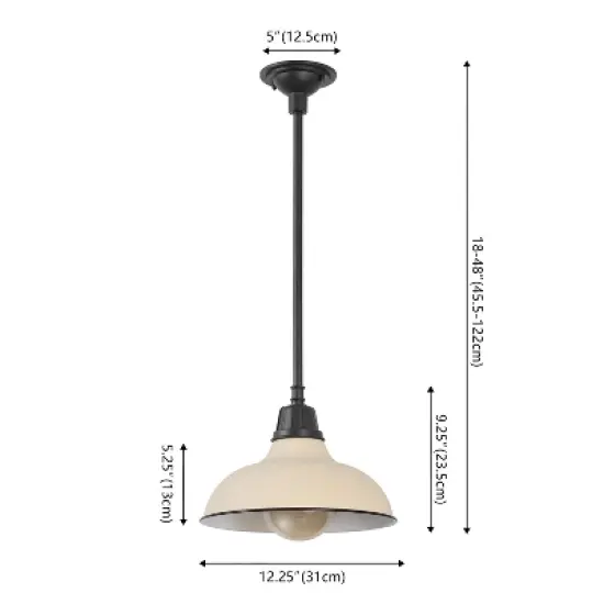 JONATHAN Y Jasper Farmhouse Industrial Indoor/Outdoor Iron LED Pendant image {4}