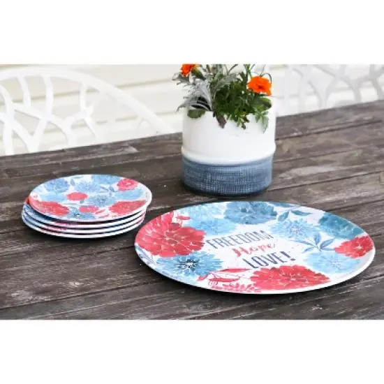 C&F Home 14" Patriotic "Freedom Hope Love" Serving Platter - Independence Day image {2}