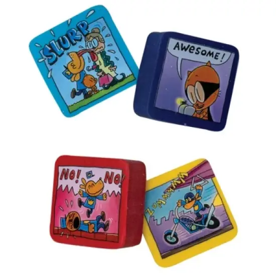 Dog Man Theme Comic Erasers (8 Pack) - Fun for Erasing Classroom Rewards image {2}