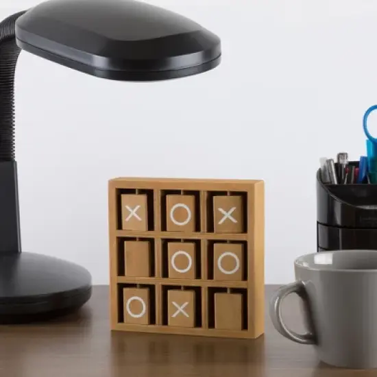 Toy Time Tic-Tac-Toe Small Wooden Travel Game With Fixed, Spinning Pieces image {1}