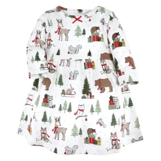 Hudson Baby Infant and Toddler Girl Cotton Dresses, Christmas Forest image {2}