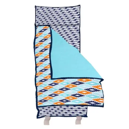 Bacati - Liam Aqua Orange Navy Toddler Nap Mat image {3}