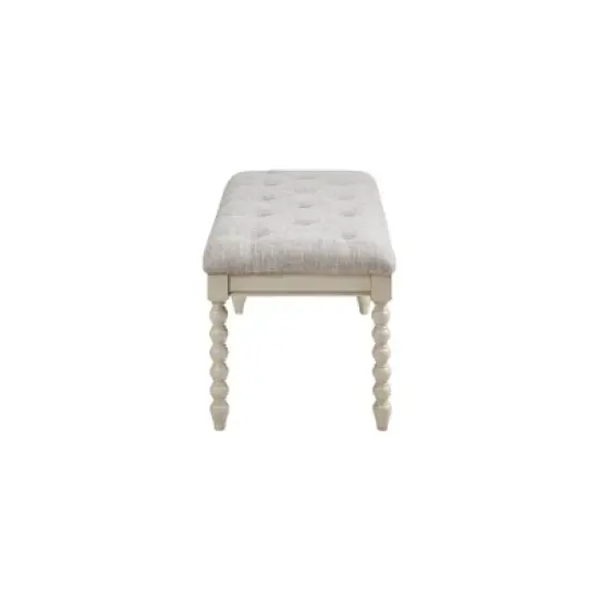 Beckett Tufted Accent Bench Light Gray/Natural - Madison Park Signature image {3}