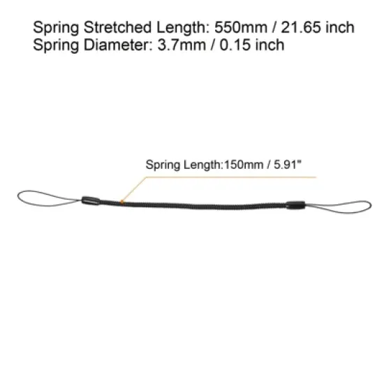 Unique Bargains Plastic Retractable Spring Coil Strap Badge Lanyards 8 Pcs image {1}