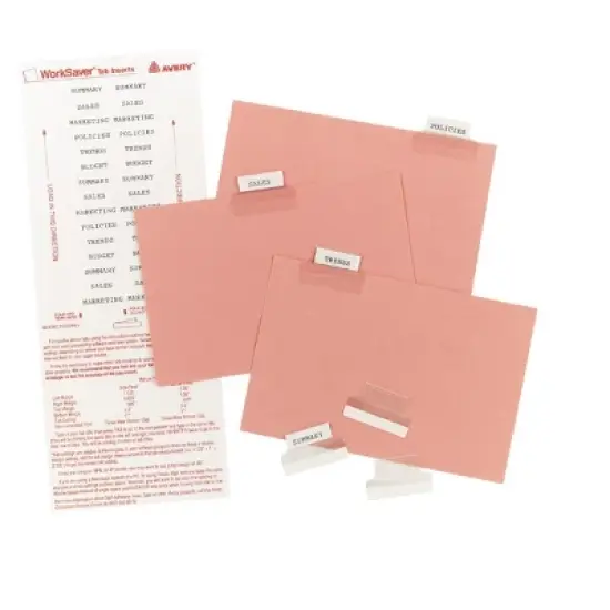 Avery Self-Adhesive Index Tabs with Printable Inserts, 1 Inch, 25 Tabs Per Pack, 3 Packs, 75 Tabs Total (16221) image {2}