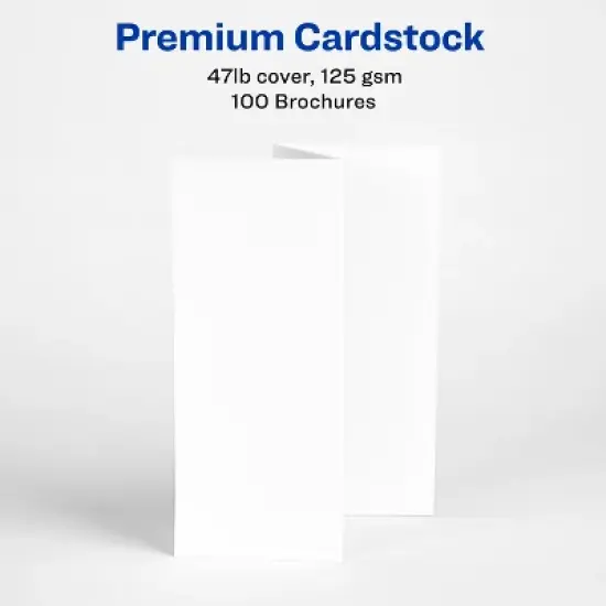 Avery Printable Tri-Fold Brochures with Mailing Seals, 8.5" x 11", Matte White, 100 Blank Brochure Paper for Inkjet Printers (8324) image {4}