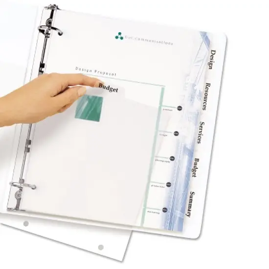 Avery Index Maker Print & Apply Clear Label Plastic Dividers 5-Tab Letter 11449 image {1}