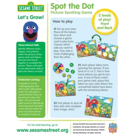 MasterPieces Kids Games - Sesame Street Spot the Dot Matching Game image {3}