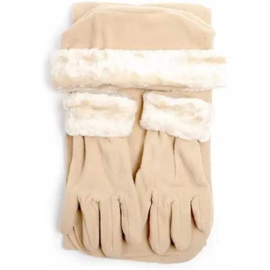 Women's Solid Fleece 3-Piece gloves scarf Hat Winter Set, 1 Pack Or 2 Pack image {9}