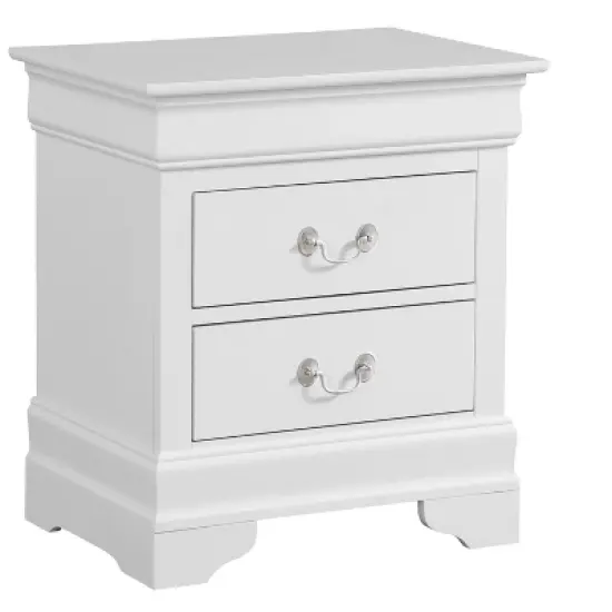 Passion Furniture Louis Philippe 2-Drawer Nightstand (24 in. H X 22 in. W X 16 in. D) image {1}