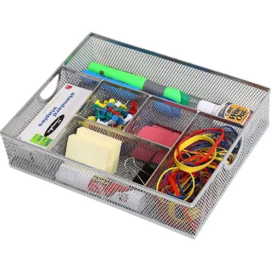 YBM Home 6 Compartment Mesh Cosmetic Organizer, Pack of 6 image {6}