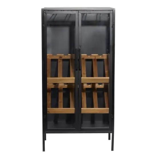 Contemporary Wood Standing Wine Rack Black - Olivia & May image {6}