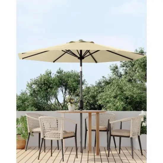 10FT Premium Patio Umbrella, Heavy Duty 8-Rib Steel Frame with Crank & Tilt, UV Protection image {1}
