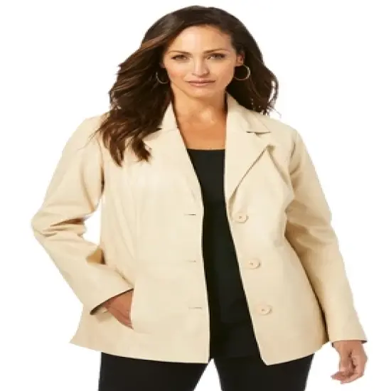Jessica London Women&rsquo;s Plus Size Leather Blazer image {4}