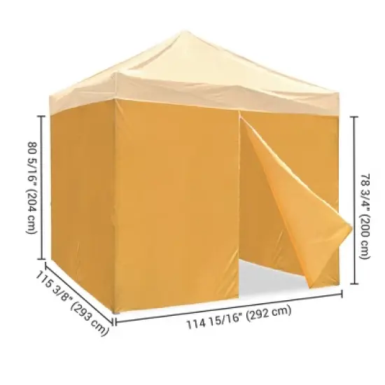 InstaHibit Set of 4 Sidewall Fits 10x10ft Canopy Tent with Zipper UV30+ Outdoor Party Yellow image {6}