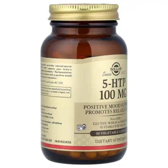Solgar 5-HTP, 90 Vegetable Capsules image {3}