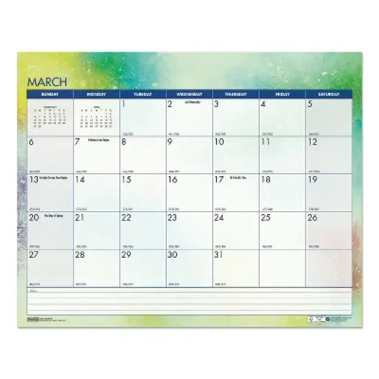Recycled Cosmos Wall Calendar, Night Sky Artwork, 14.88 x 12, White/Multicolor Sheets, 12-Month (Jan to Dec): 2026 image {3}