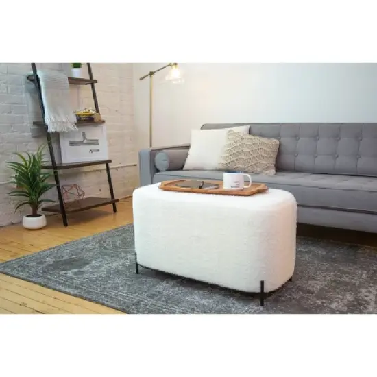 32" Modern Decorative Bench with Metal Base - WOVENBYRD image {9}