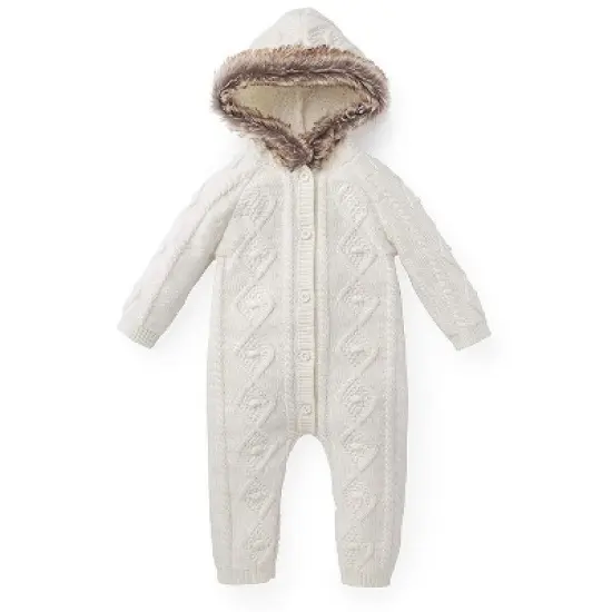 Hope & Henry Baby Faux Fur Hooded One Piece image {5}