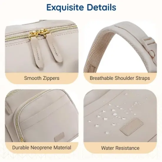 Itopfox Neoprene Diaper Backpack Small Lightweight Water Resistant Baby Bag with Changing Pad and Stroller Straps for Boys Girls Newborn image {3}