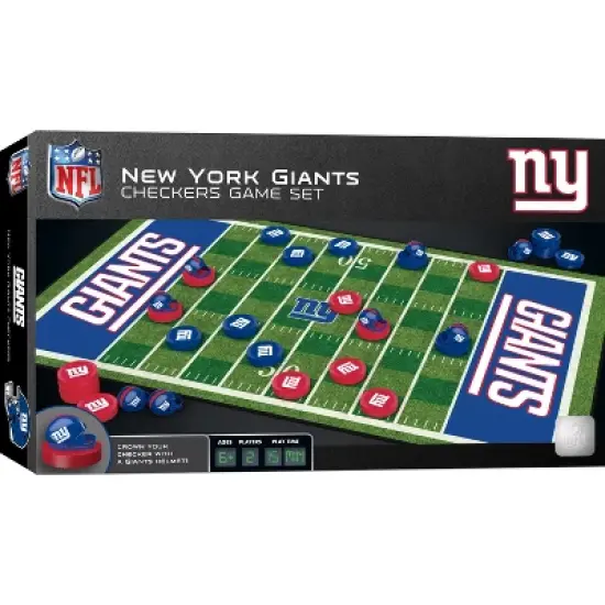 MasterPieces Officially licensed NFL New York Giants Checkers Board Game for Families and Kids ages 6 and Up image {1}