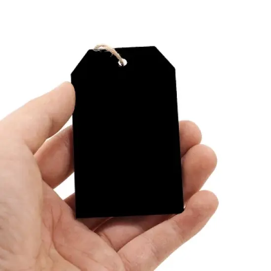 10pcs/Set Mini Hanging Wooden Message Board Home Holiday Decor Lanyard Chalkboard(Prismatic) image {3}