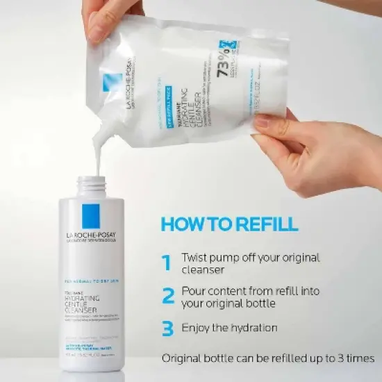 La Roche Posay Toleriane Hydrating Facial Cleanser - Refill - 13.52 fl oz image {7}