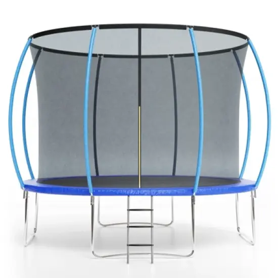 Trampoline 10FT with Enclosure & Ladder, ASTM Approved Heavy-Duty Outdoor Recreational Trampoline for Kids Adults, 440LB Capacity image {1}
