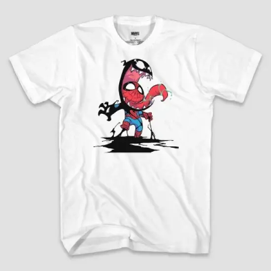Men's Marvel Spider-Man Venom Short Sleeve Graphic T-Shirt - White image {1}
