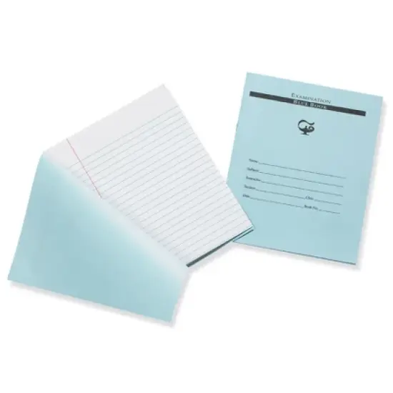 Pacon&reg; Examination Blue Book, 12 Pages, 3/8 in ruled, 7" x 8-1/2", 50 Books image {1}