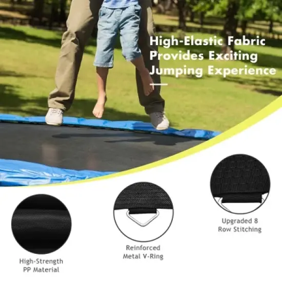 Costway Replacement Trampoline Mat Jumping Mat Fits 8/10/12/14/15/16ft Frame w/ V-Hooks image {6}