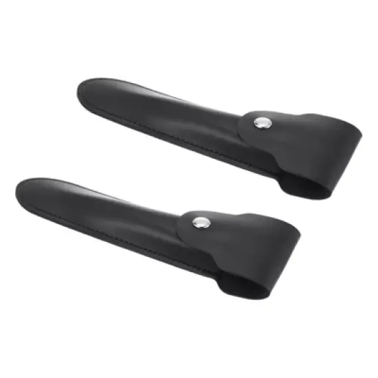 Unique Bargains Travel Business Trip Double-Edge Protective Leather Shaver Sheath 2 Pcs image {6}