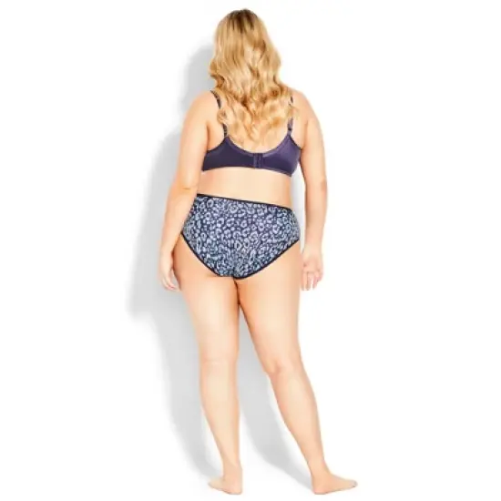 Women's Plus Size Fashion Balcony Print Bra - navy | AVENUE image {3}