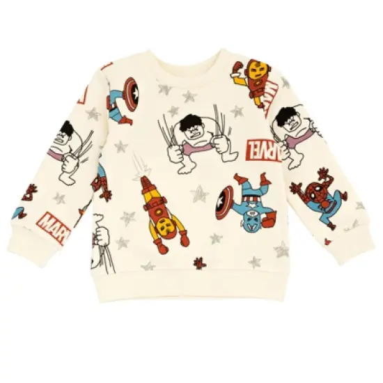 Marvel Avengers Spider-Man Iron Man Hulk Captain America Fleece Sweatshirt and Pants Set Toddler to Little Kid image {4}