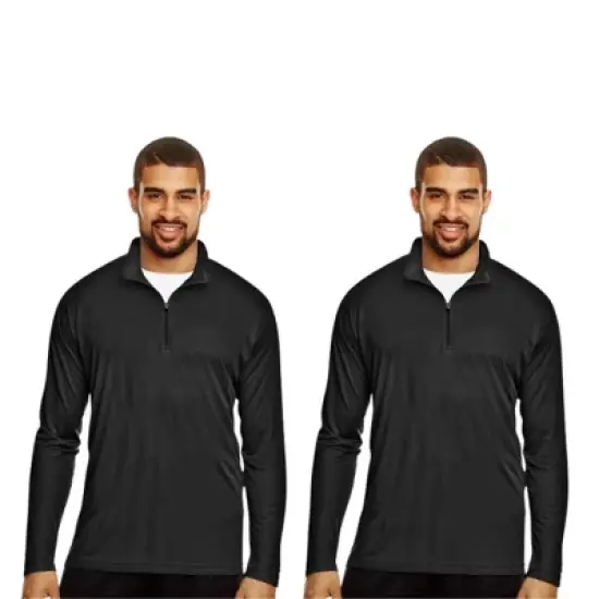 EG PRO 2 Pack Men Pullover Quarter Zip Performance Long Sleeve Shirt image {2}