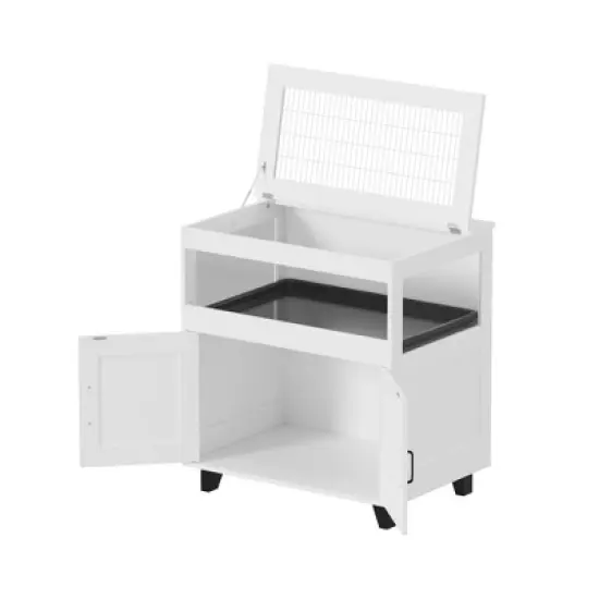 Famapy White Small Pet Cage Hamster Cage with a Pull-Out Tray and a Flip-Top Metal Mesh &ndash; Designed for Easy Cleaning and Convenient Feeding image {13}