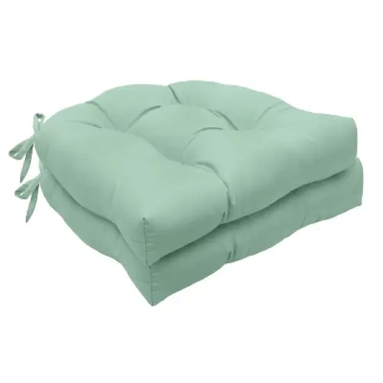 Habitat Tufted Ultra Soft Comfortable Chair Pad Pack of 2 Each 15" X 15" Aqua image {6}