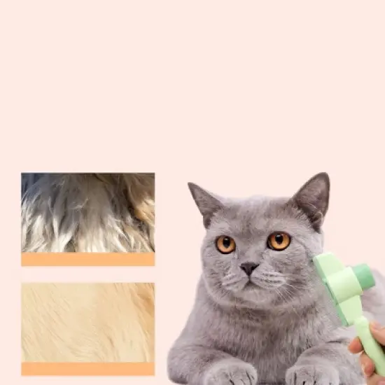 Unique Bargains Cat Grooming Brush with Release Button 1 Pc image {2}