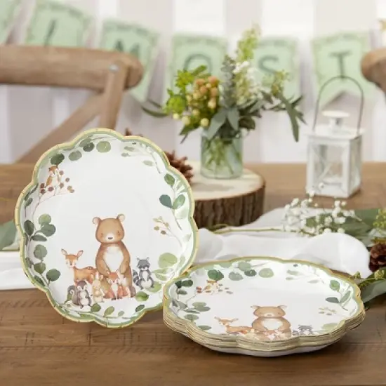 Kate Aspen Woodland Baby 62 Piece Party Tableware Set (16 Guests) | 00250NA-KIT image {1}