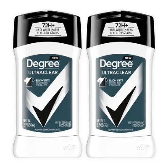 Degree Men Ultraclear Black + White 72-Hour Antiperspirant & Deodorant - 2.7oz/2pk image {8}