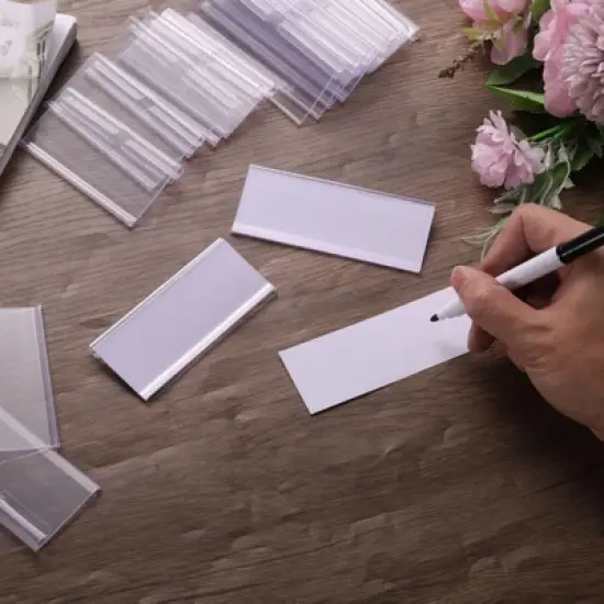 Unique Bargains Durable Removable PVC Clip-In Design Basket Label image {2}