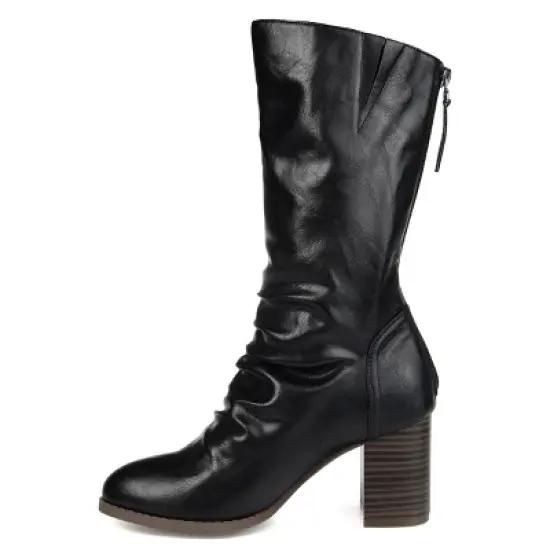Journee Collection Womens Sequoia Stacked Heel Mid Calf Boots image {1}