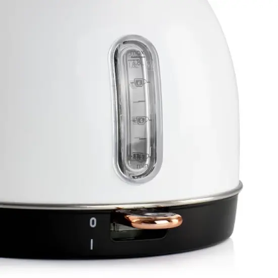 MegaChef 1.8 Liter Half Circle Electric Tea Kettle in White image {4}