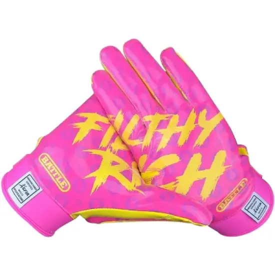Battle Sports Youth Filthy Rich Football Receiver Gloves - Lemonade image {1}