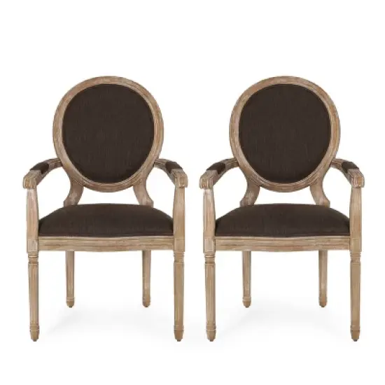 Set of 2 Judith French Country Wood Upholstered Dining Chairs - Christopher Knight Home image {13}