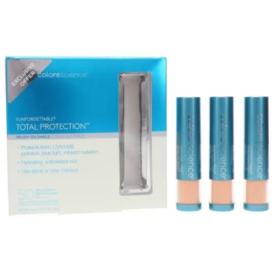 Colorescience Sunforgettable Total Protection Brush-On Shield SPF 50 Tan 3 Pack image {6}
