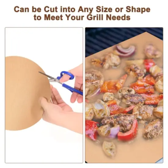 Unique Bargains M Nonstick Reusable High-Temperature Resistant Versatile Grill Mats Copper image {3}