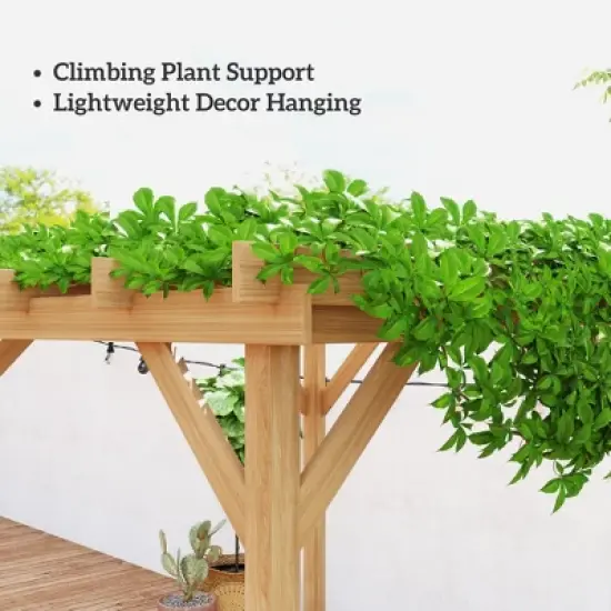 Outsunny Outdoor Pergola, Wood Gazebo Grape Trellis with Stable Structure, Dark Brown image {4}